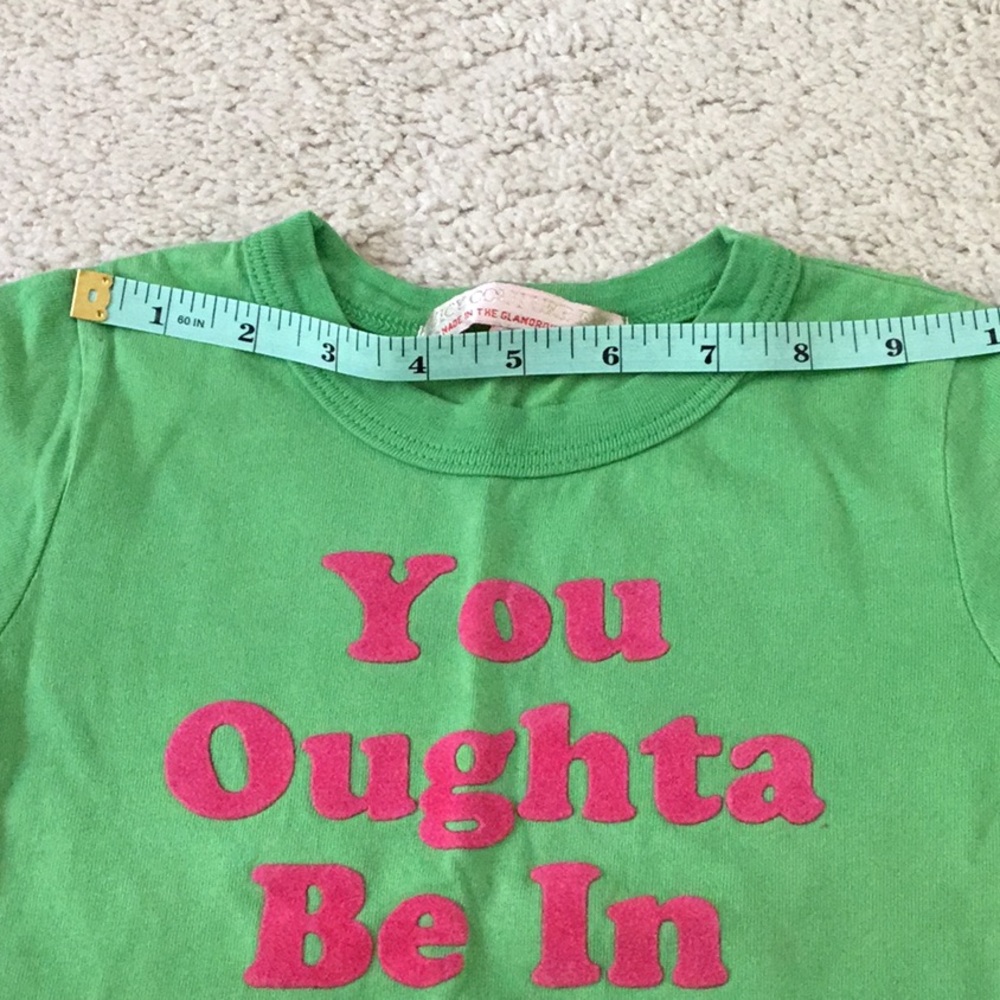 Juicy Couture Girls Kids Green and Pink Short Sleeve Tee 4 - Picture 5 of 6